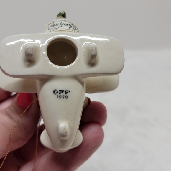 Fitz And Floyd Holly Express Reindeer Plane Christmas Ornament Vintage 1978 - Picture 2 of 11